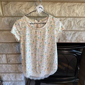 LC Lauren Conrad Pastel Floral Pineapple Top Tie Back XS